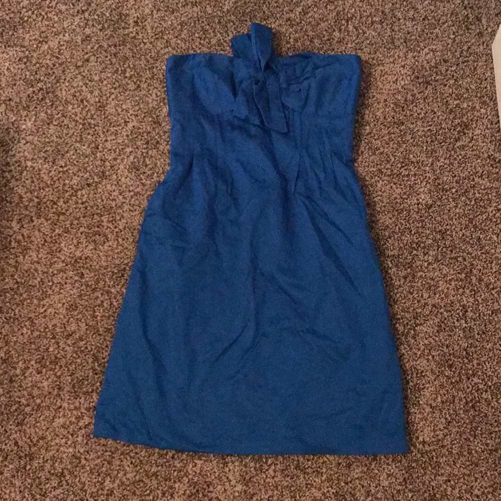 NWOT J Crew Factory Size 2 Strapless Blue Dress